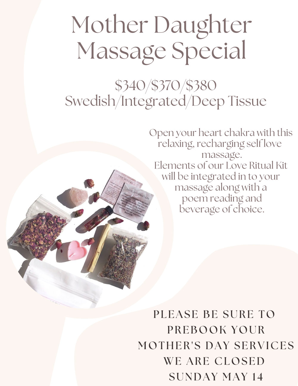 Mother's Day - Mother Daughter Massage Special Paso Robles